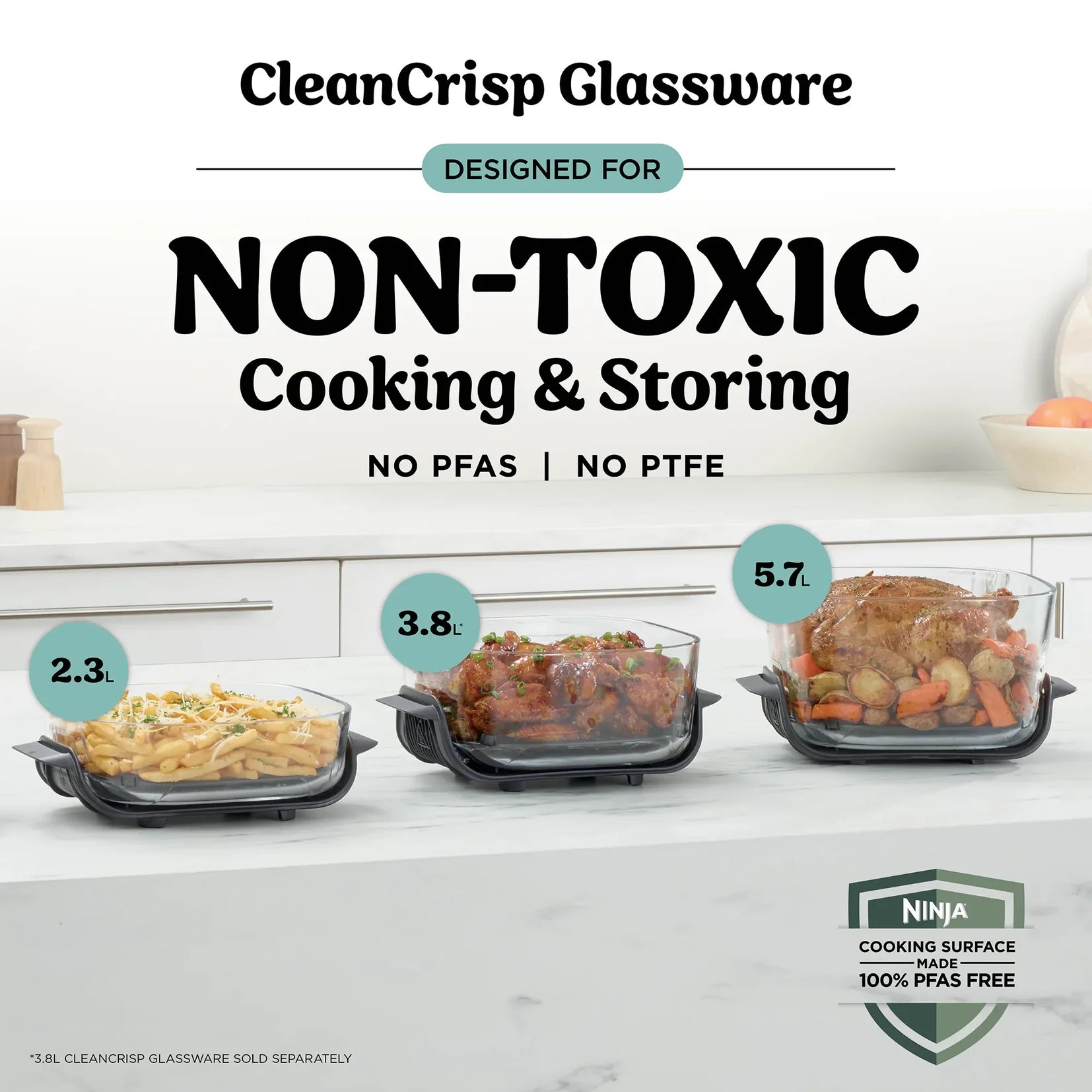 Crispi Pro 6-in-1 Glass Countertop Air Fryer